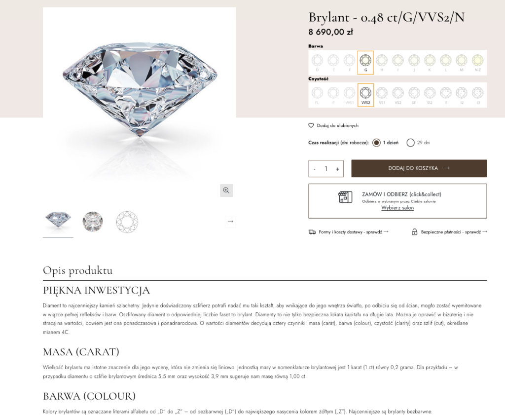 Bogata karta produktu w sklepie Goldenmark z galerią zdjęć, ceną i przyciskiem "dodaj do koszyka".