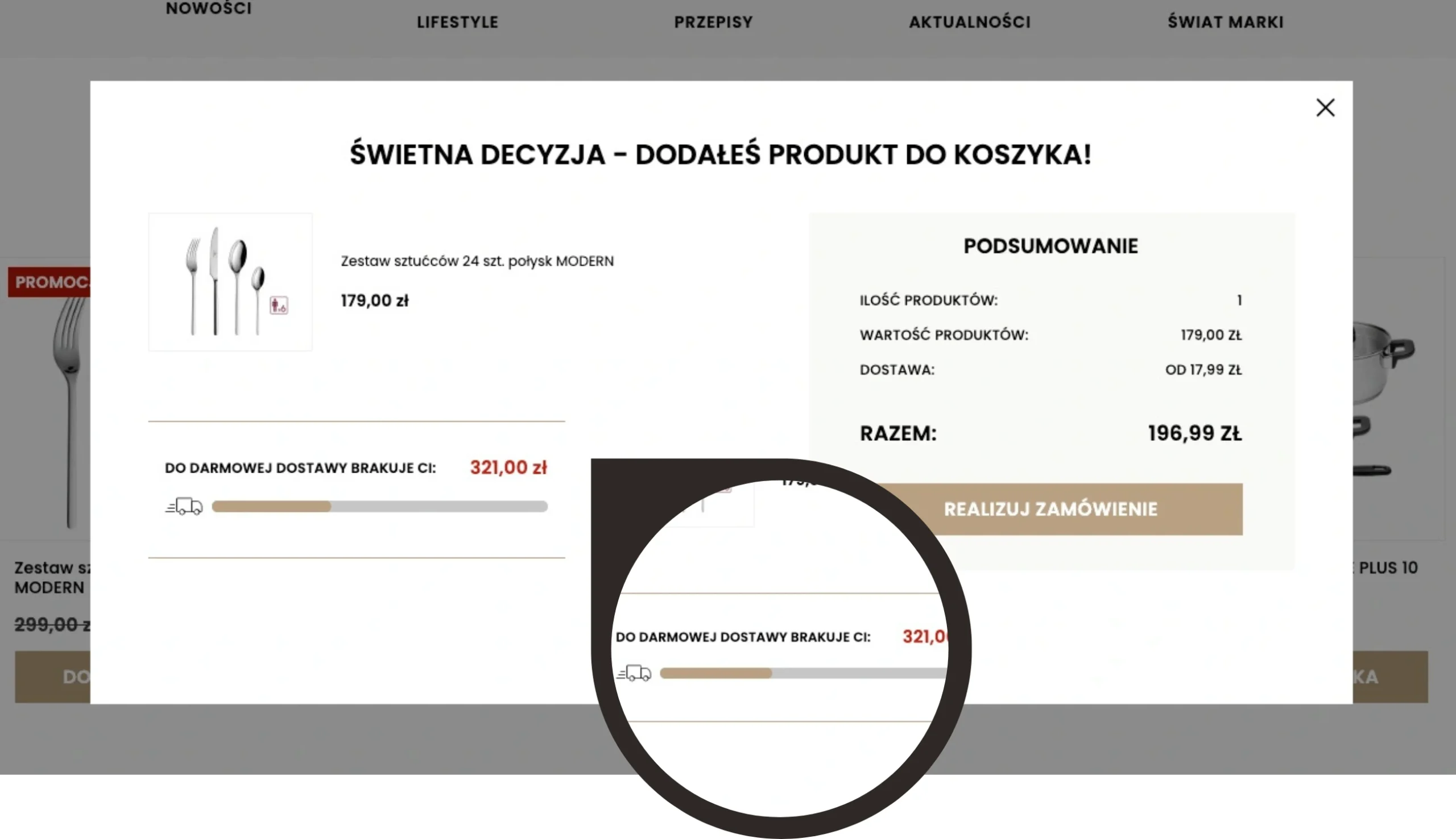 Komunikat o darmowej dostawie w koszyku – Moduł Darmowa Dostawa PrestaShop