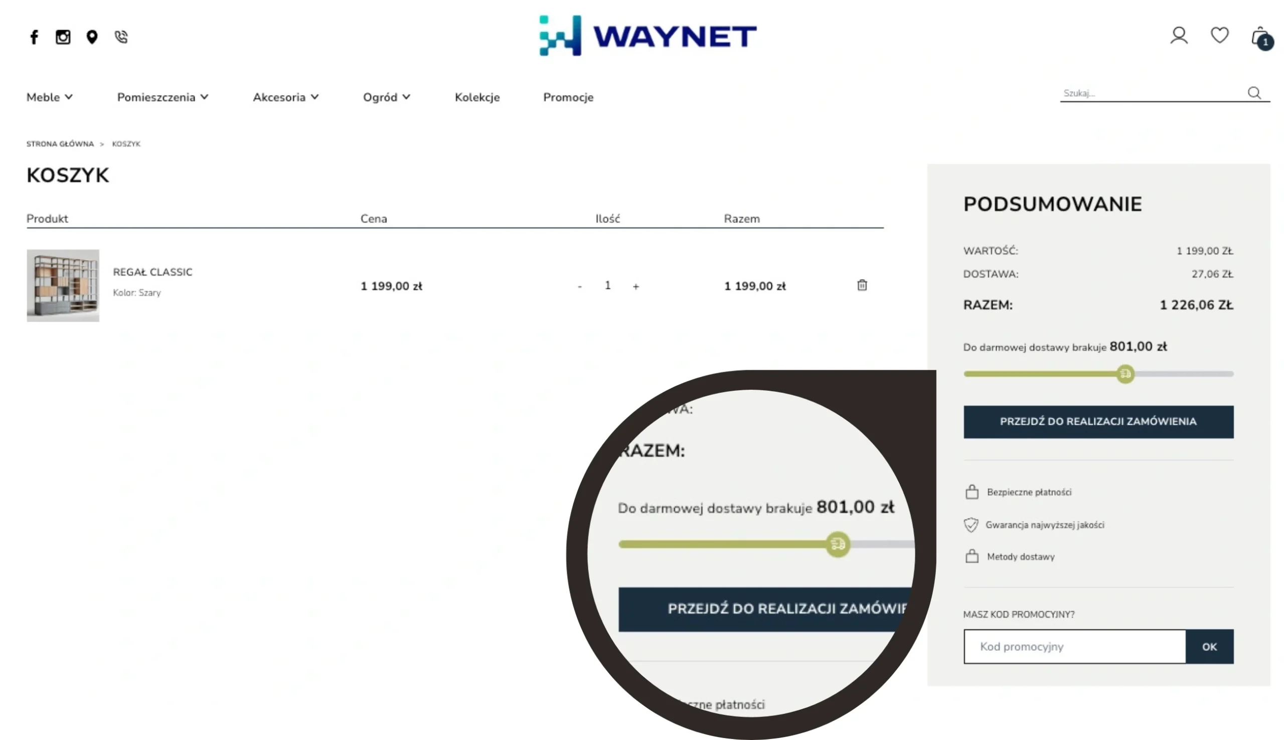Komunikat o darmowej dostawie w koszyku – Moduł Darmowa Dostawa PrestaShop