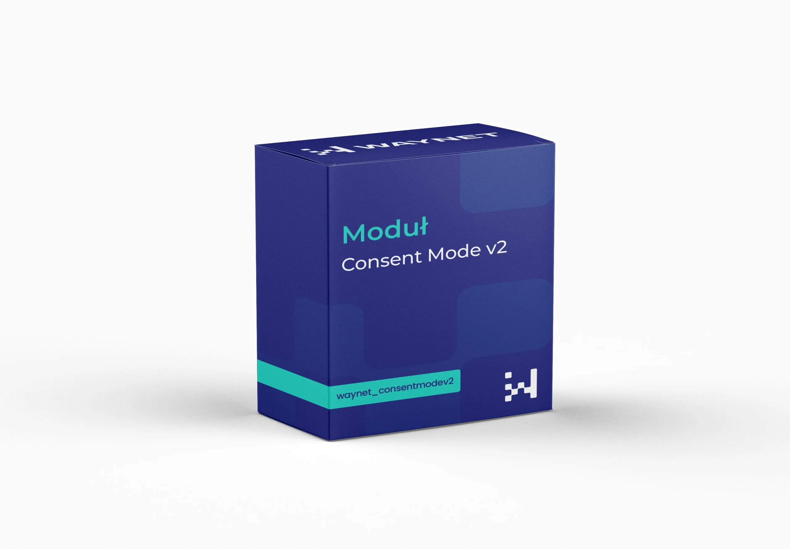 Moduł PrestaShop Consent Mode v2 z ikoną tarczy symbolizującą zgodność z wymogami Google.