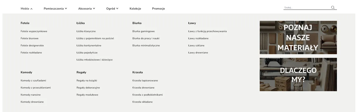 Edytor menu sklepu – Moduł Menu Główne PrestaShop