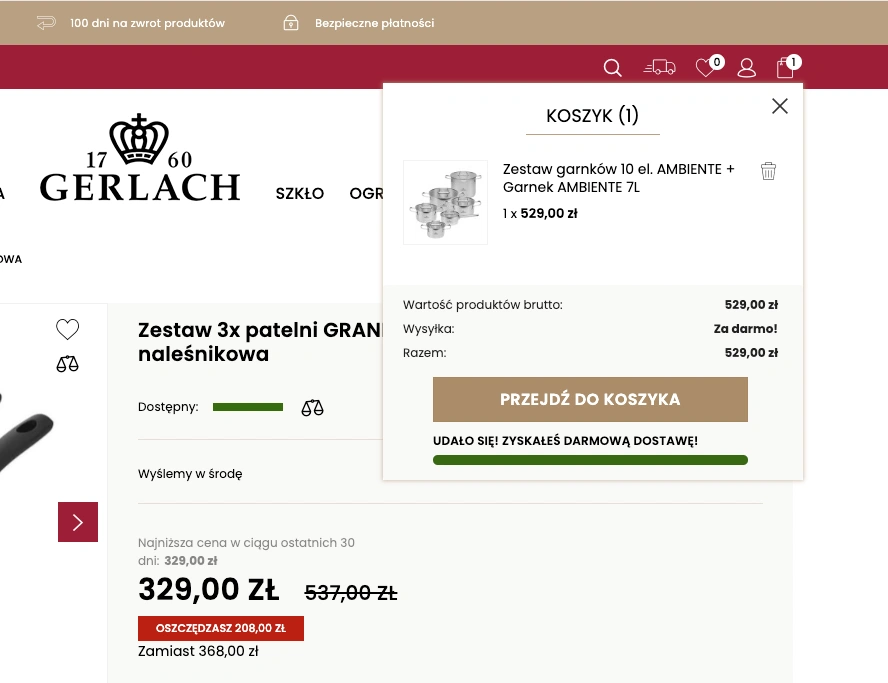 Szybki podgląd koszyka zakupowego – Moduł Koszyk Zakupowy PrestaShop