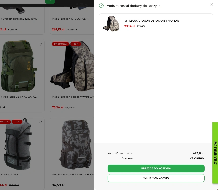 Szybki podgląd koszyka zakupowego – Moduł Koszyk Zakupowy PrestaShop