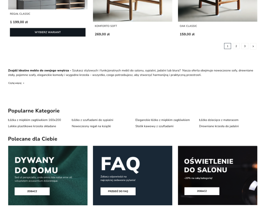 Banery pod listą produktów – Moduł PrestaShop SEO Booster Kategorii