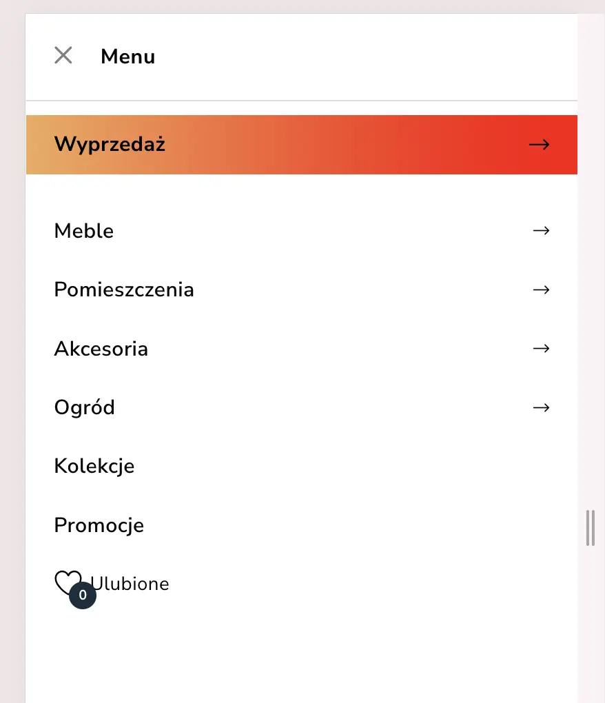 Pasek promocyjny "Gorące okazje" w menu mobilnym PrestaShop - moduł Waynet.