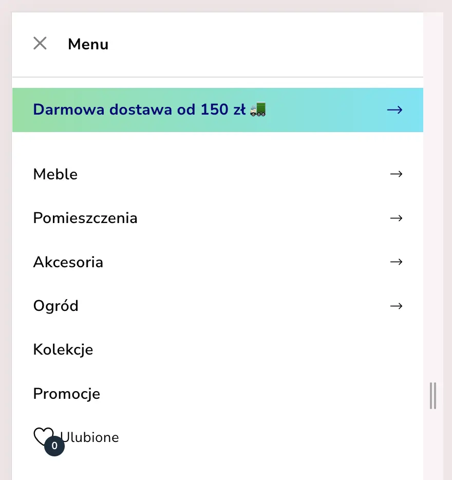 Pasek promocyjny "Gorące okazje" w menu mobilnym PrestaShop - moduł Waynet.