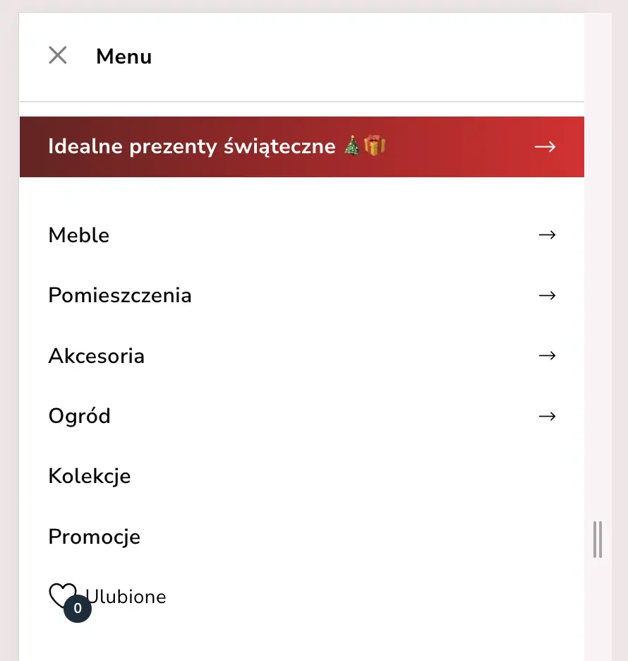Pasek promocyjny "Gorące okazje" w menu mobilnym PrestaShop - moduł Waynet.