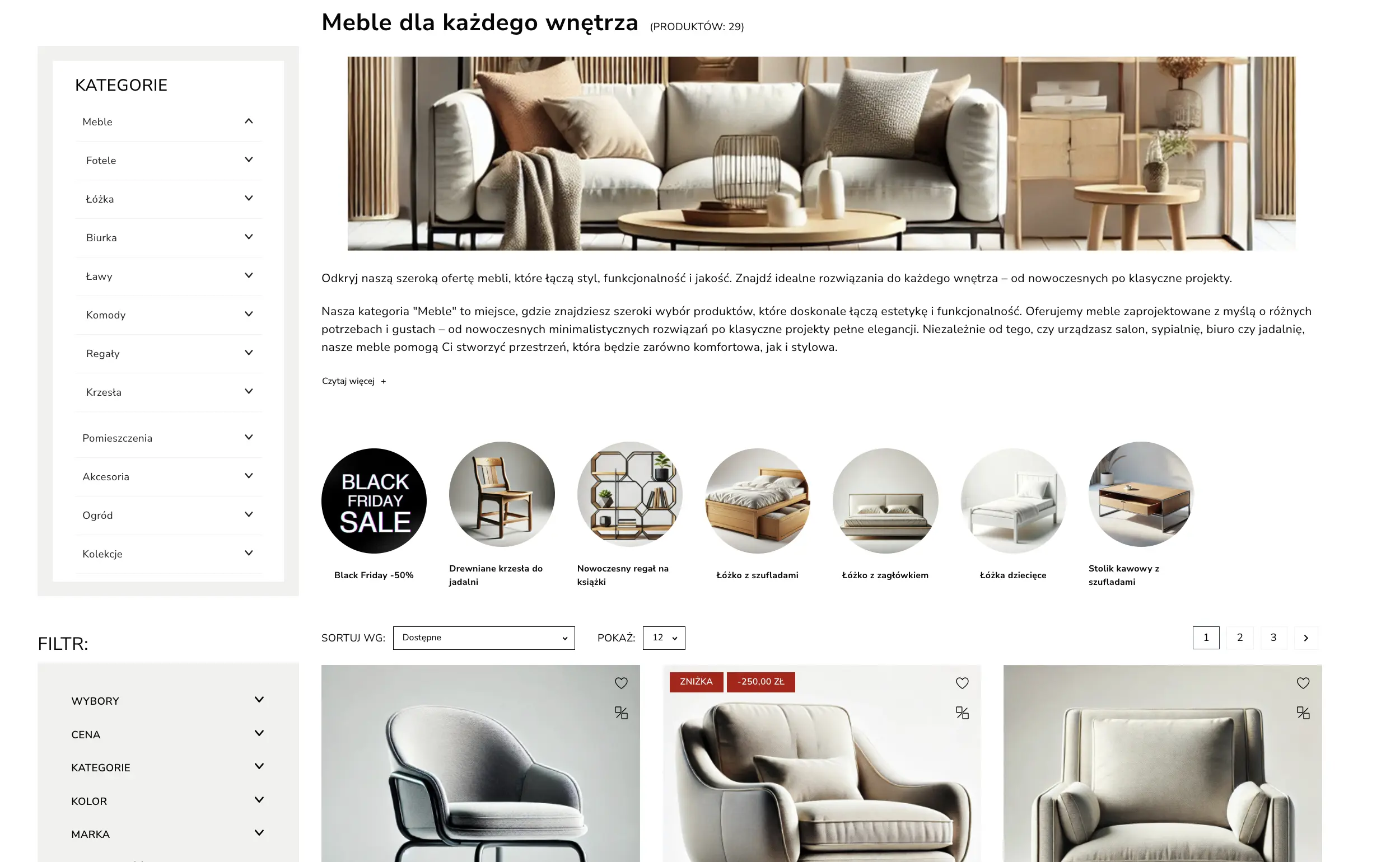 Moduł Szybki Filtr PrestaShop - graficzne filtry nad listą produktów - Waynet.