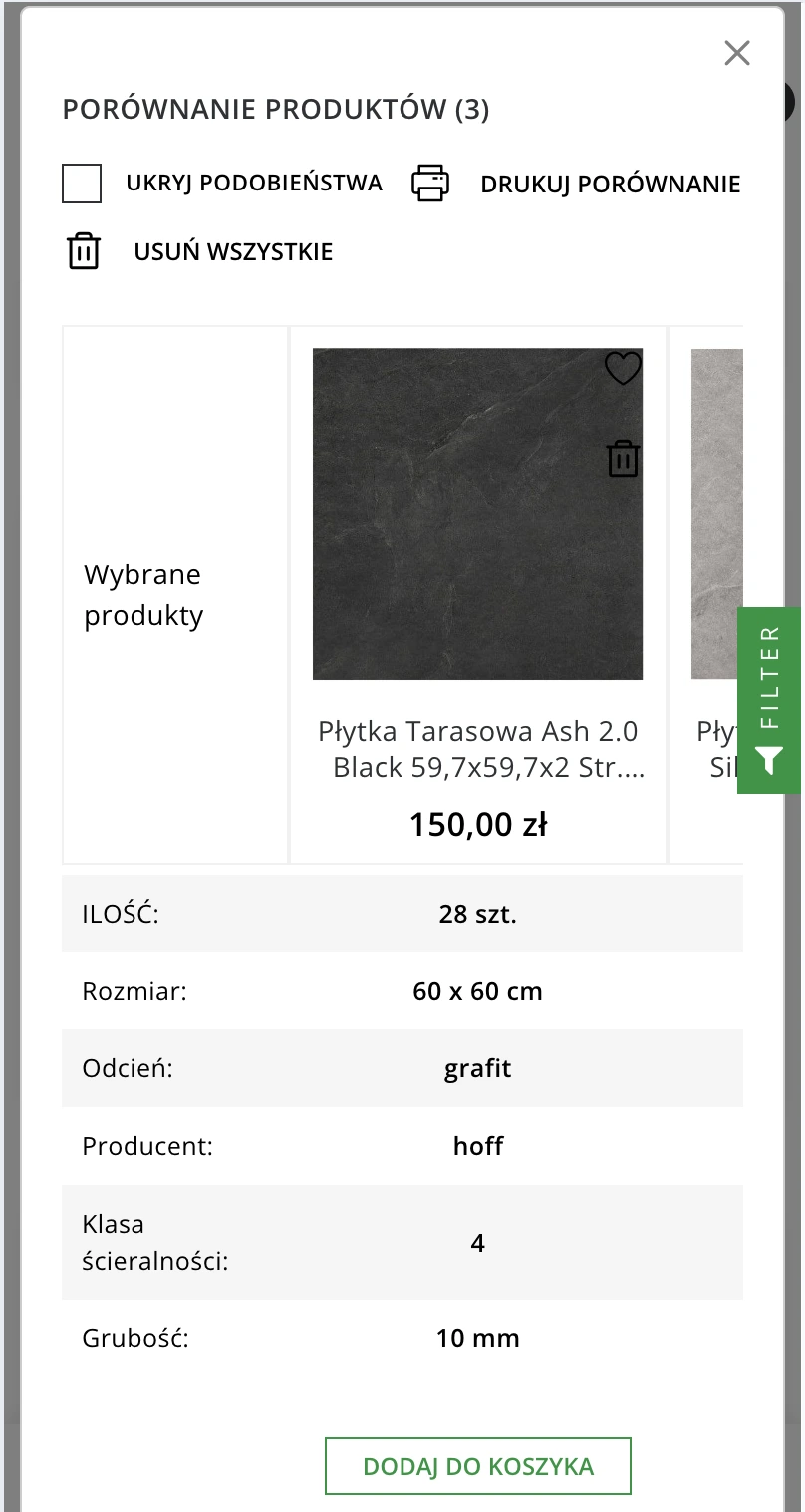 Moduł Porównywarka Produktów PrestaShop - porównanie cech w tabeli - Waynet.