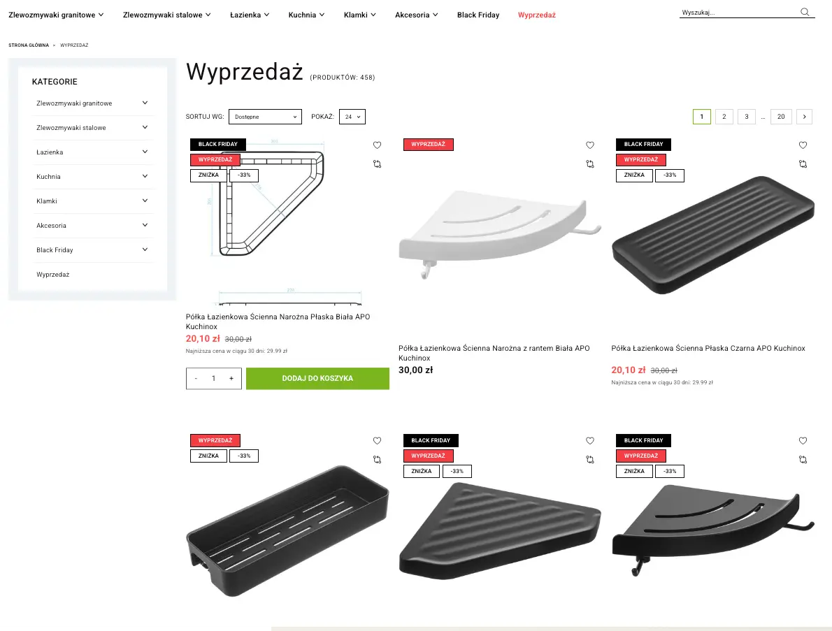 Moduł Produkty na Wyprzedaży PrestaShop - dedykowana strona z promocjami - Waynet.